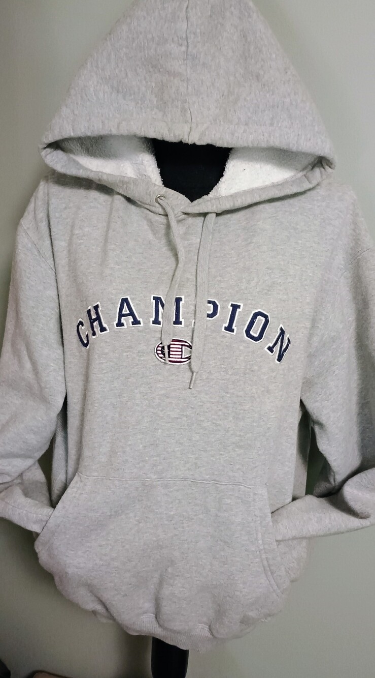 Vintage 90s Champion Hooded Sweatshirt, Med.